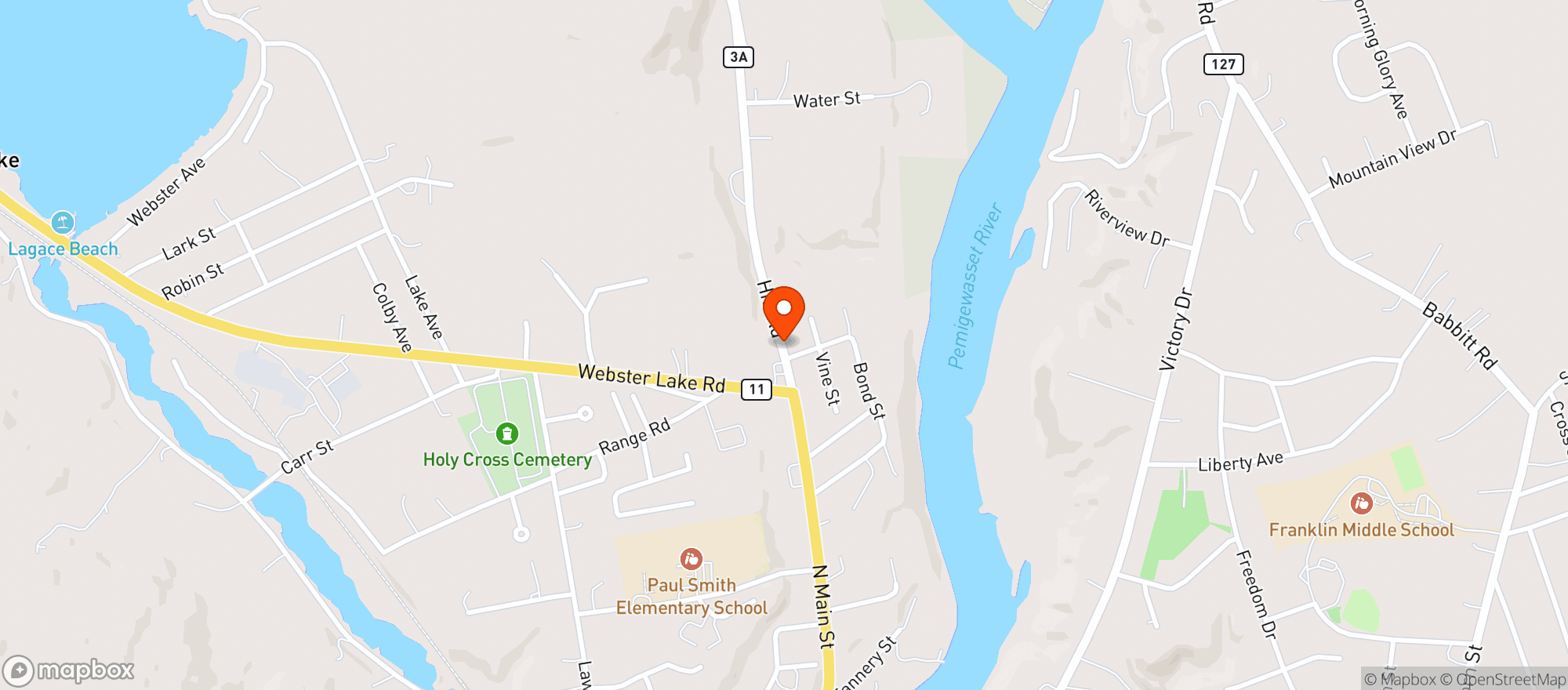Map showing JJS WOODFIRED PIZZA