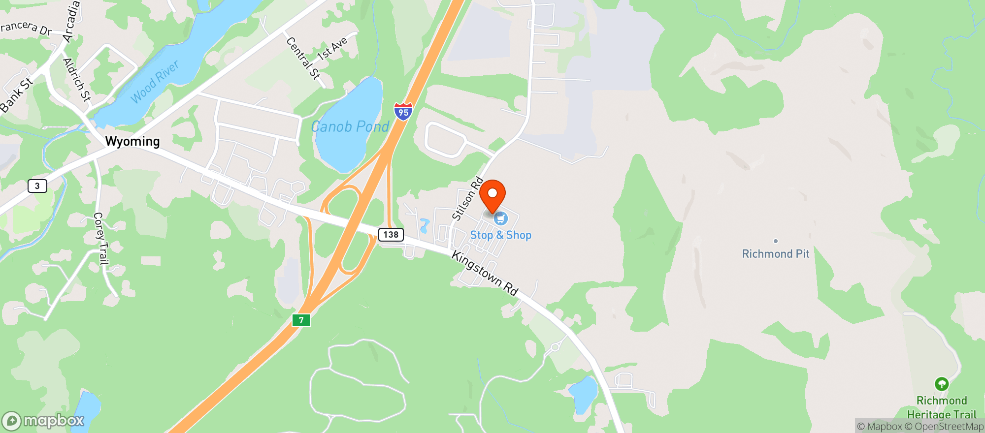 Map showing Stop & Shop - 0729 - Richmond