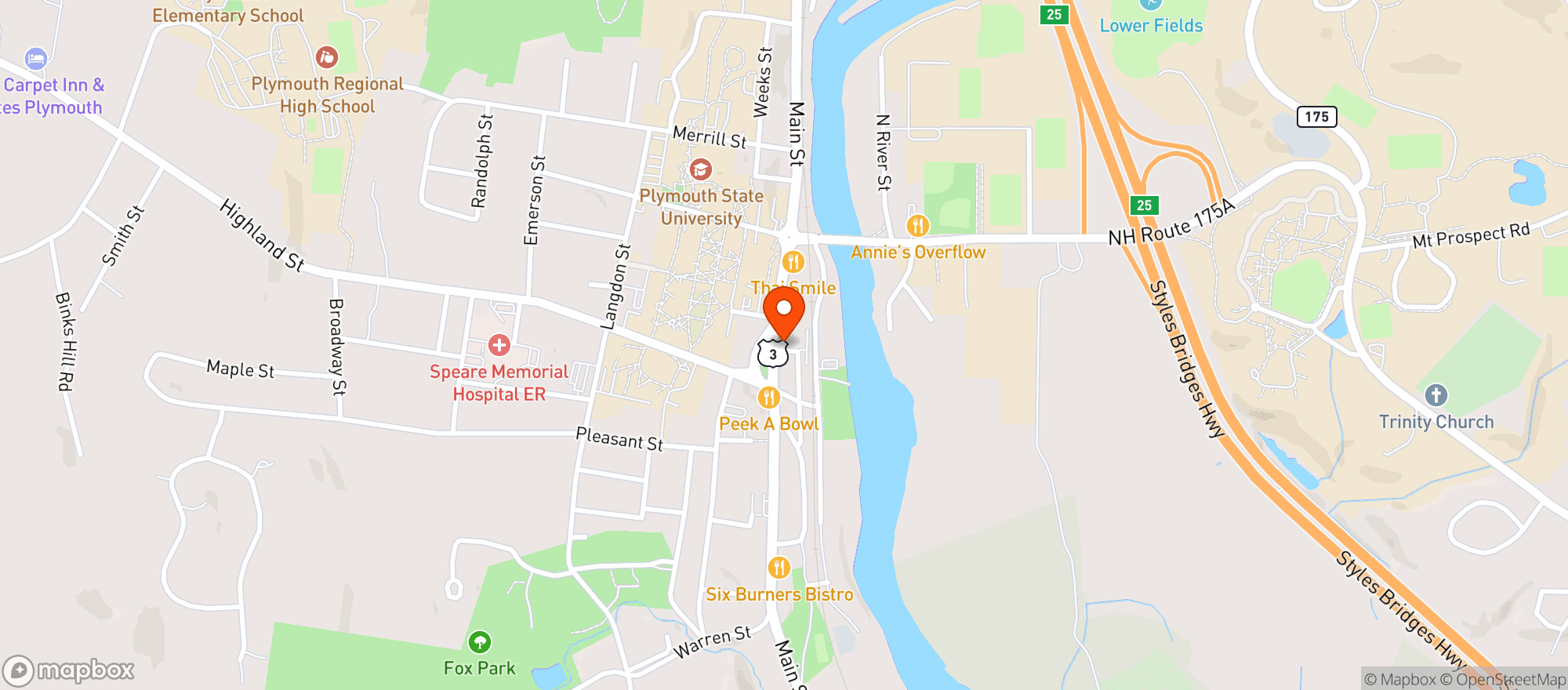 Map showing Chase Street Market