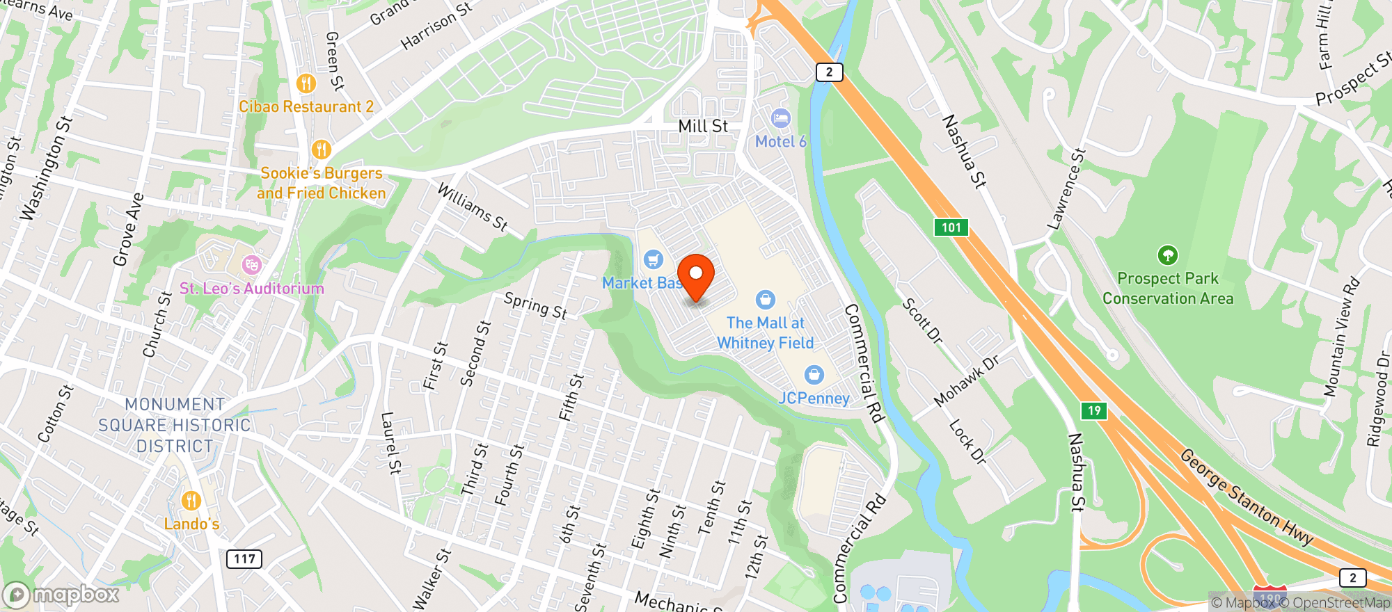 Map showing 1 STOP LIQUORS
