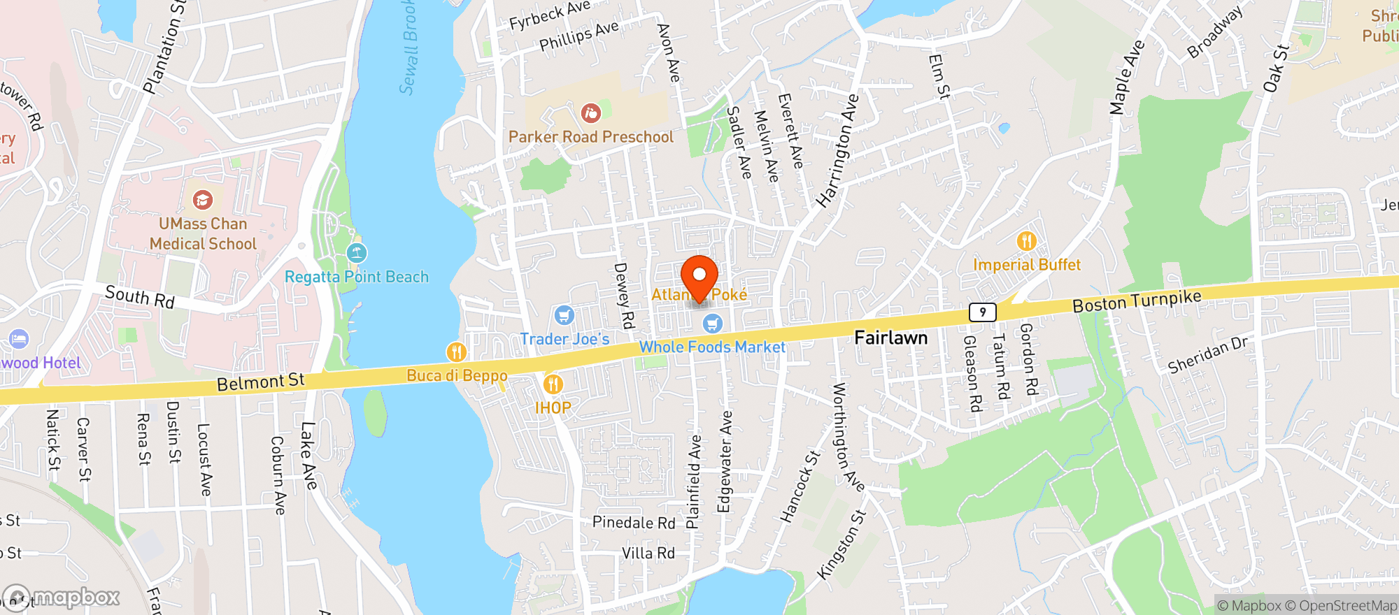 Map showing Whole Foods Market (Shrewsbury)