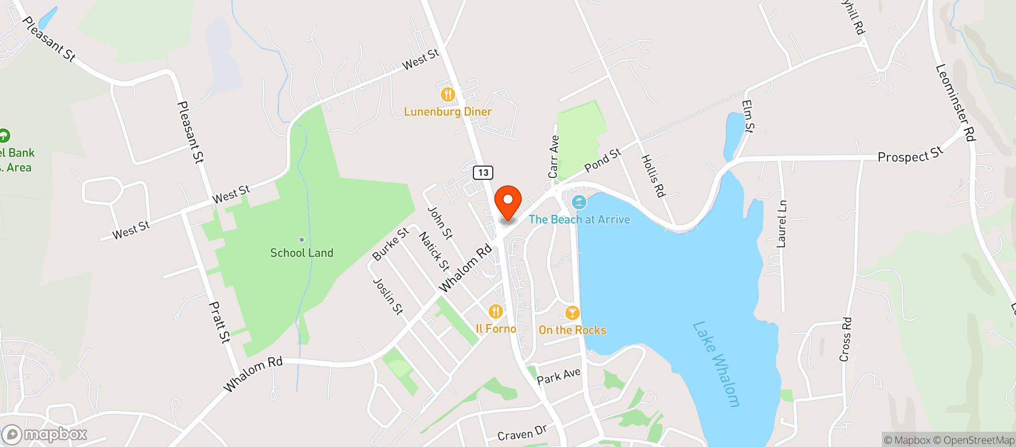 Map showing Lunenburg Liquors