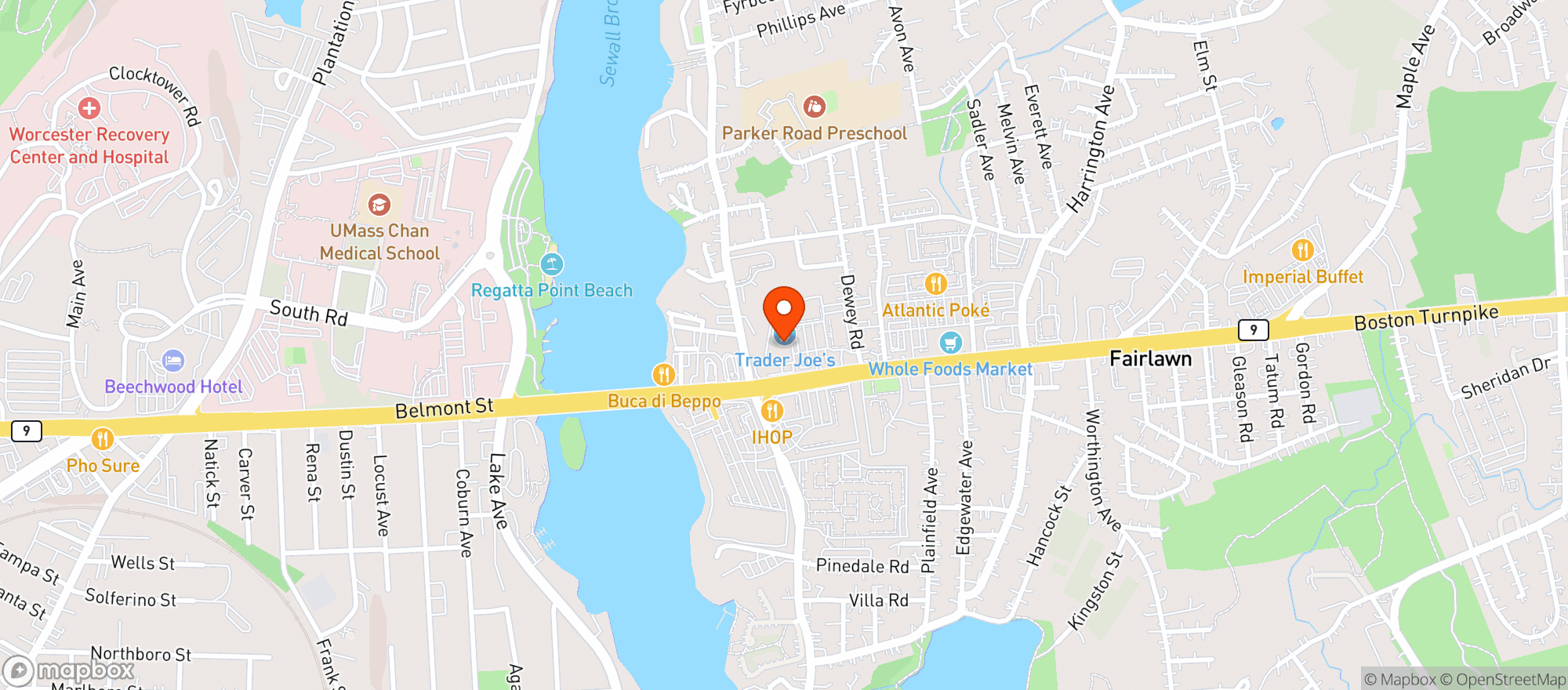 Map showing Vitamin Shoppe - Shrewsbury