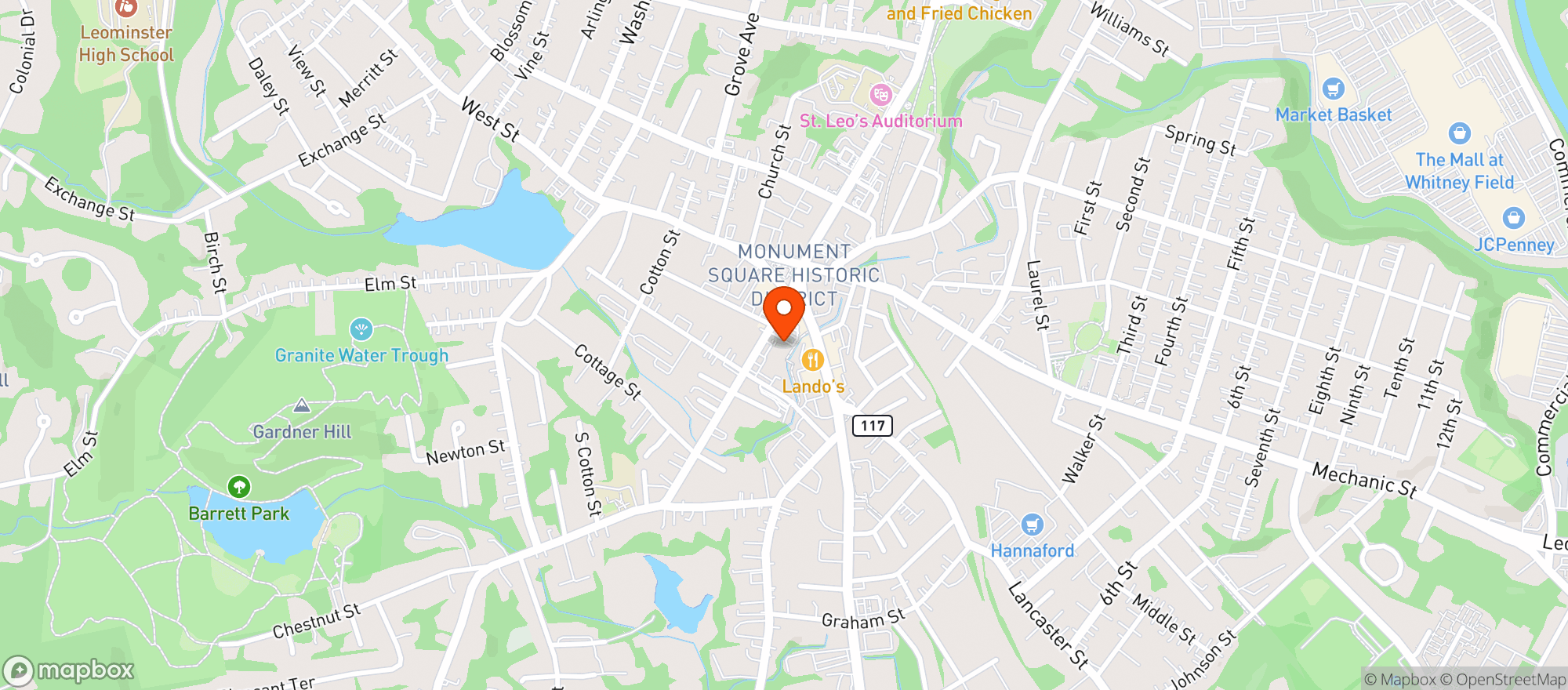 Map showing Wymans Liquors
