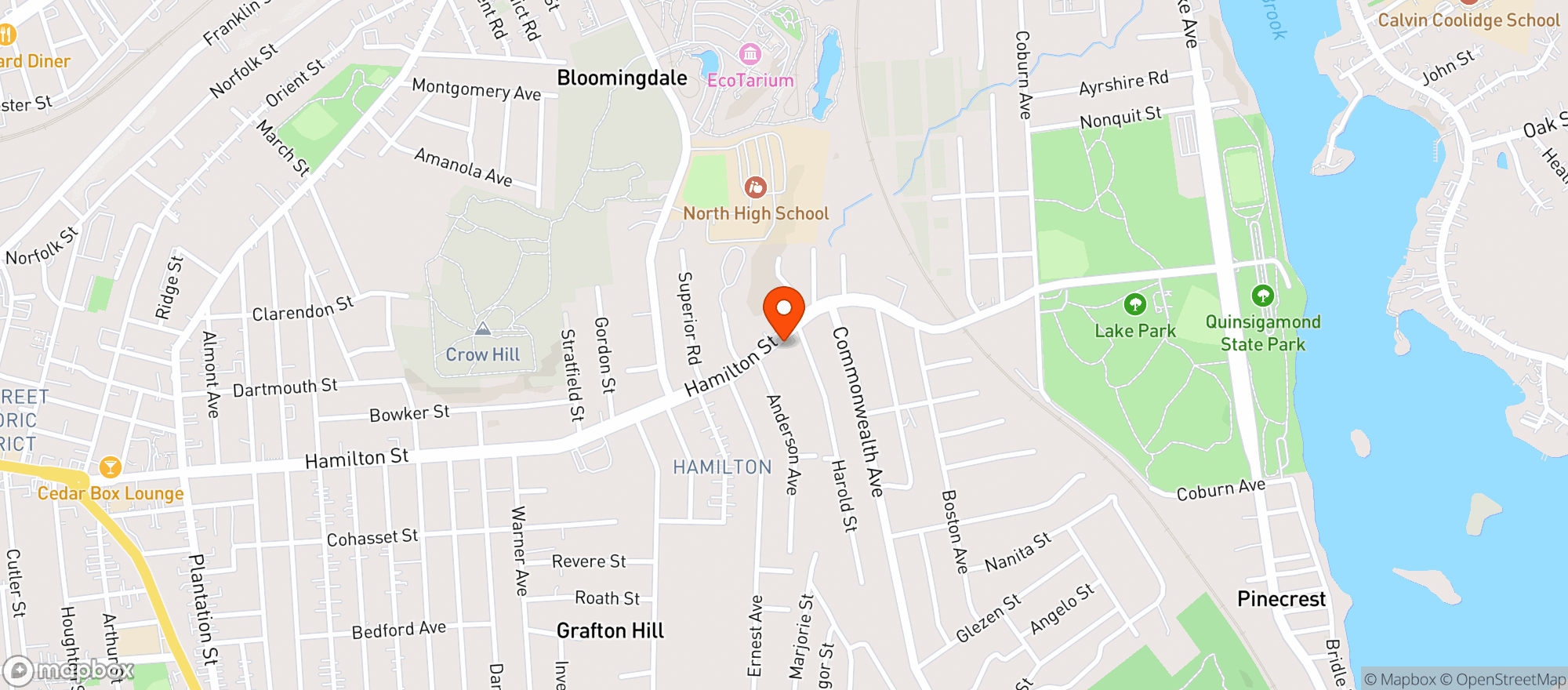 Map showing Hamilton Street Liquors