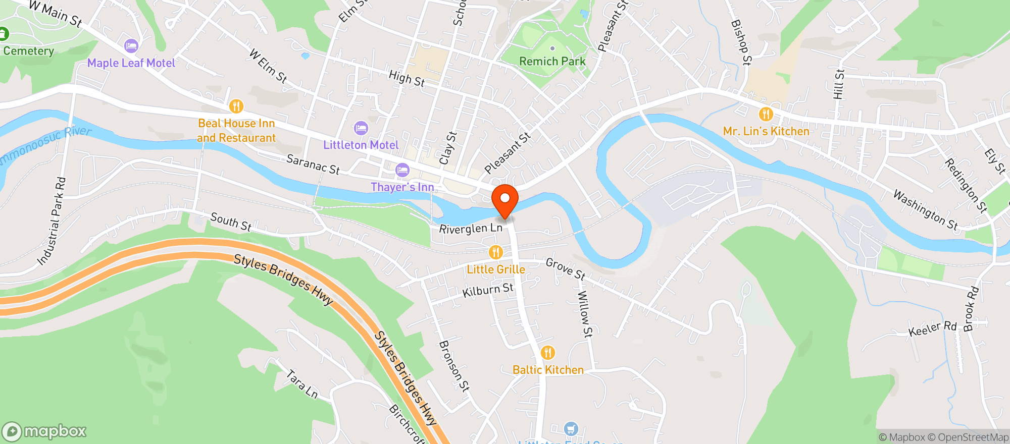 Map showing Littleton Freehouse Taproom & Eatery
