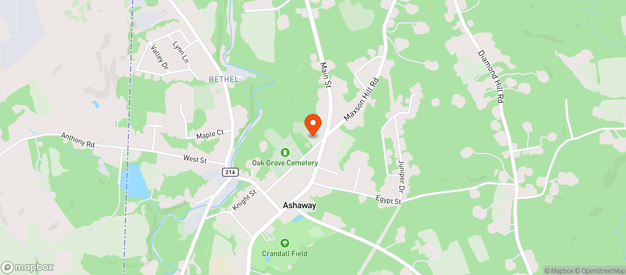Map showing HOPKINTON LIQUOR DEPOT