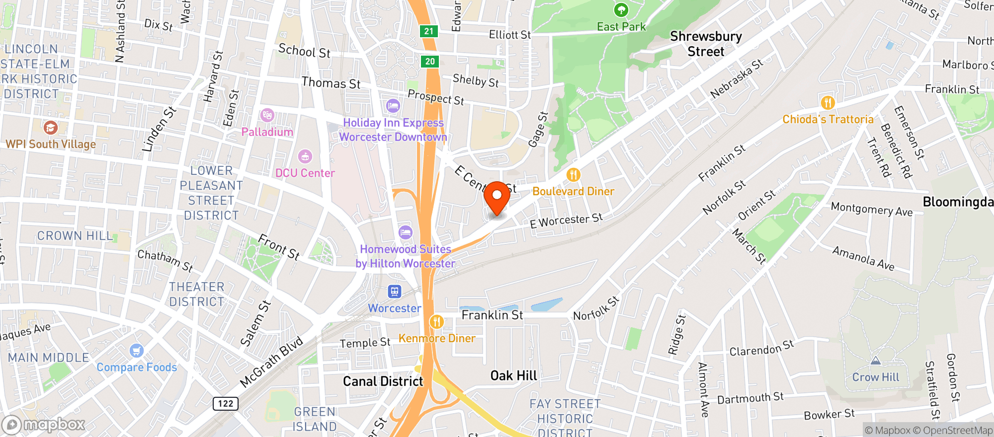 Map showing Nuovo Restaurant