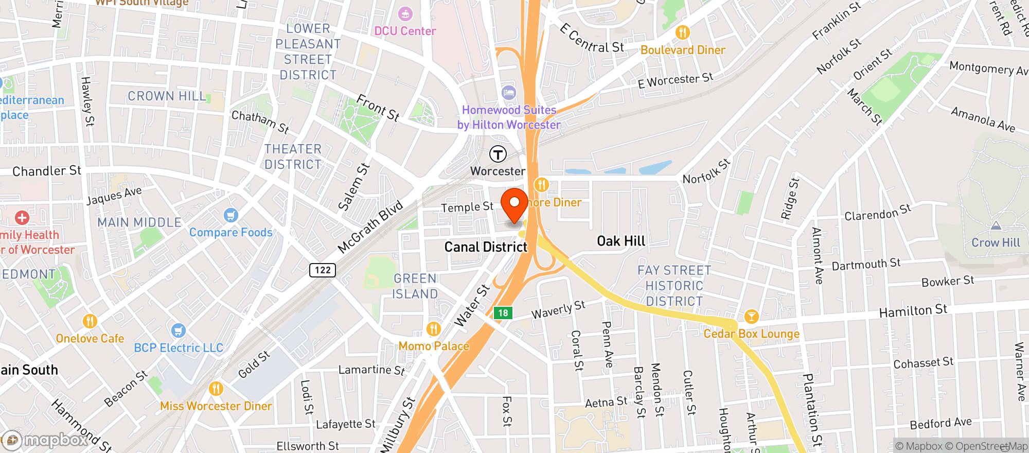 Map showing Bocado Tapas Wine Bar