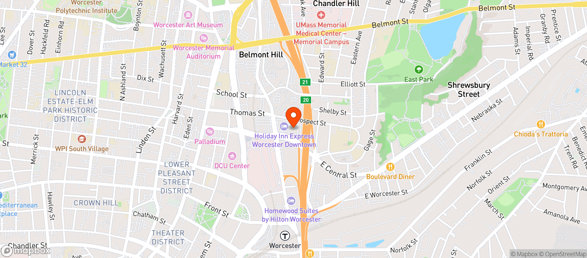 Map showing Mezcal Tequila Cantina