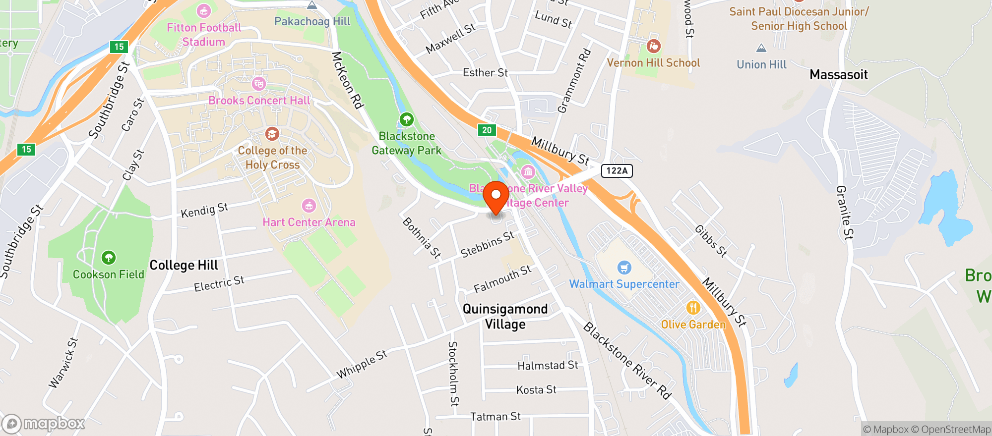 Map showing A&B Liquors