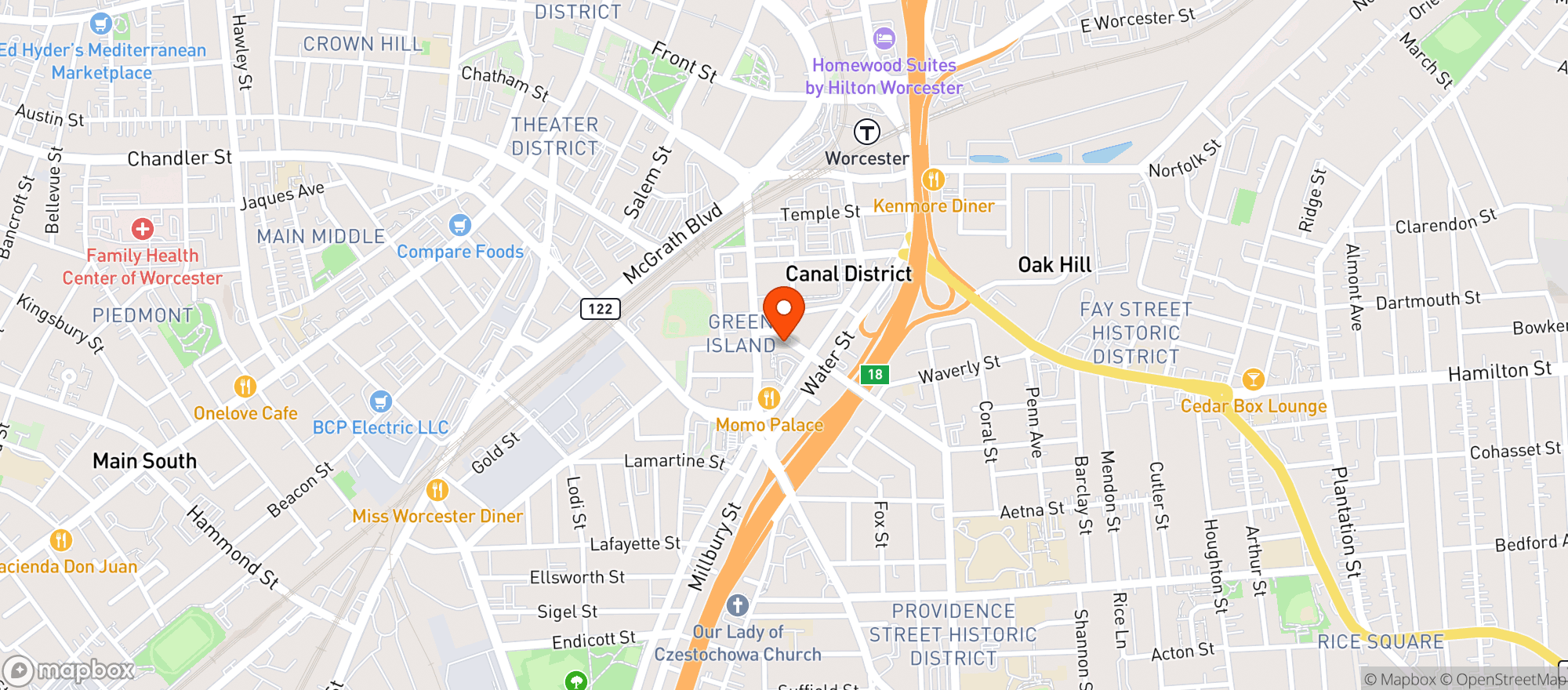 Map showing El Patron