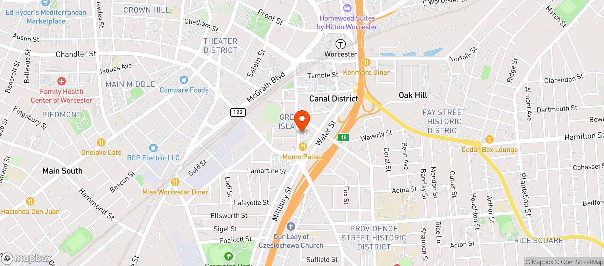 Map showing Birchtree Bread Company