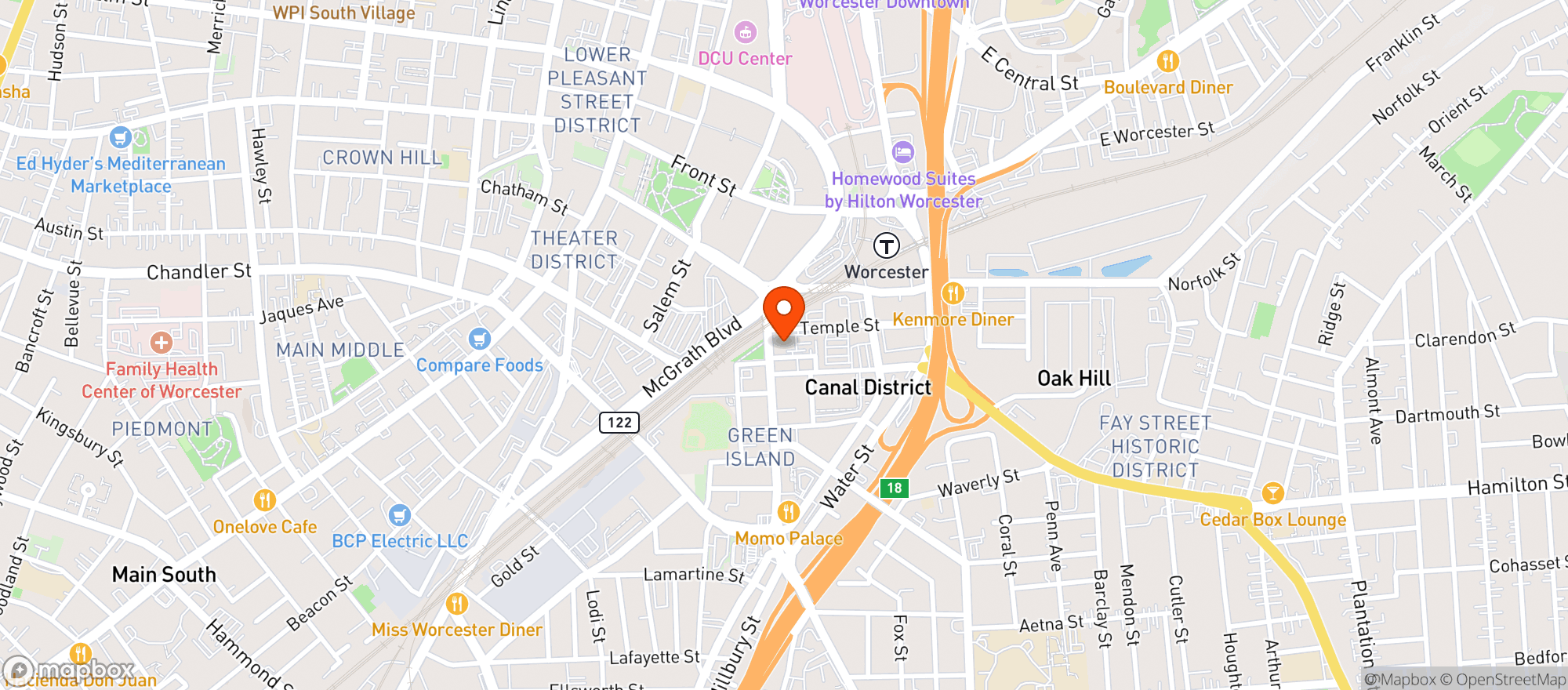 Map showing Fiddlers Green Pub