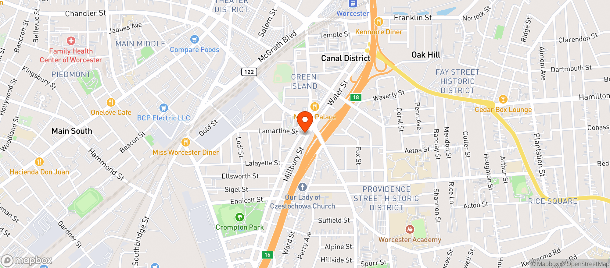 Map showing Electric Haze