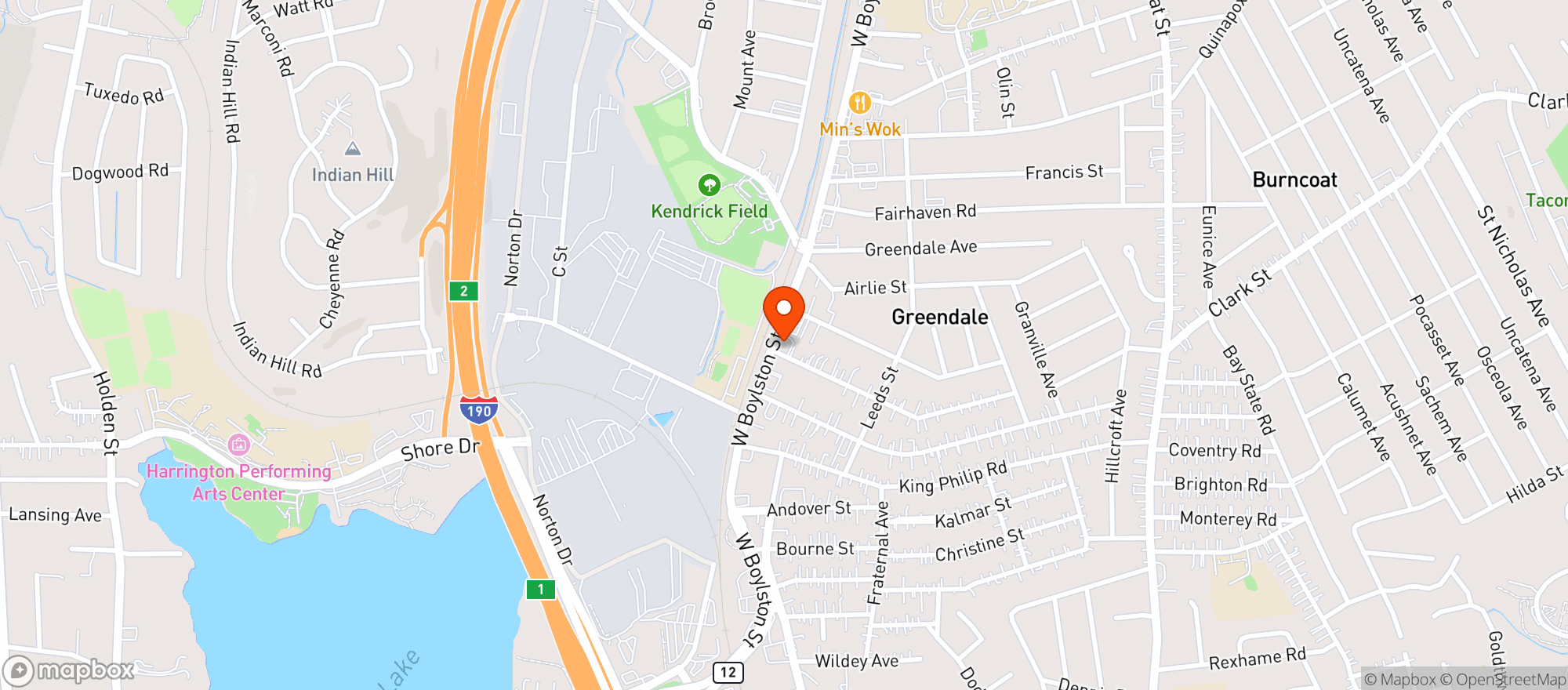 Map showing Greendale Liquor & Package
