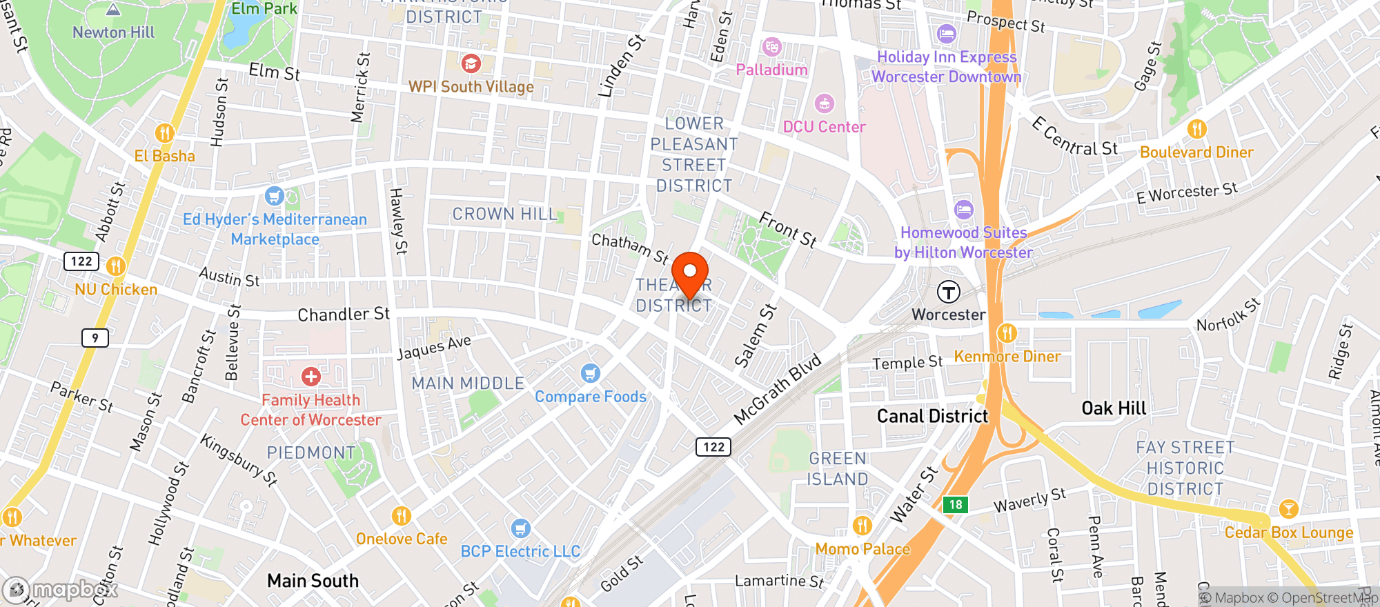 Map showing Hanover Theatre