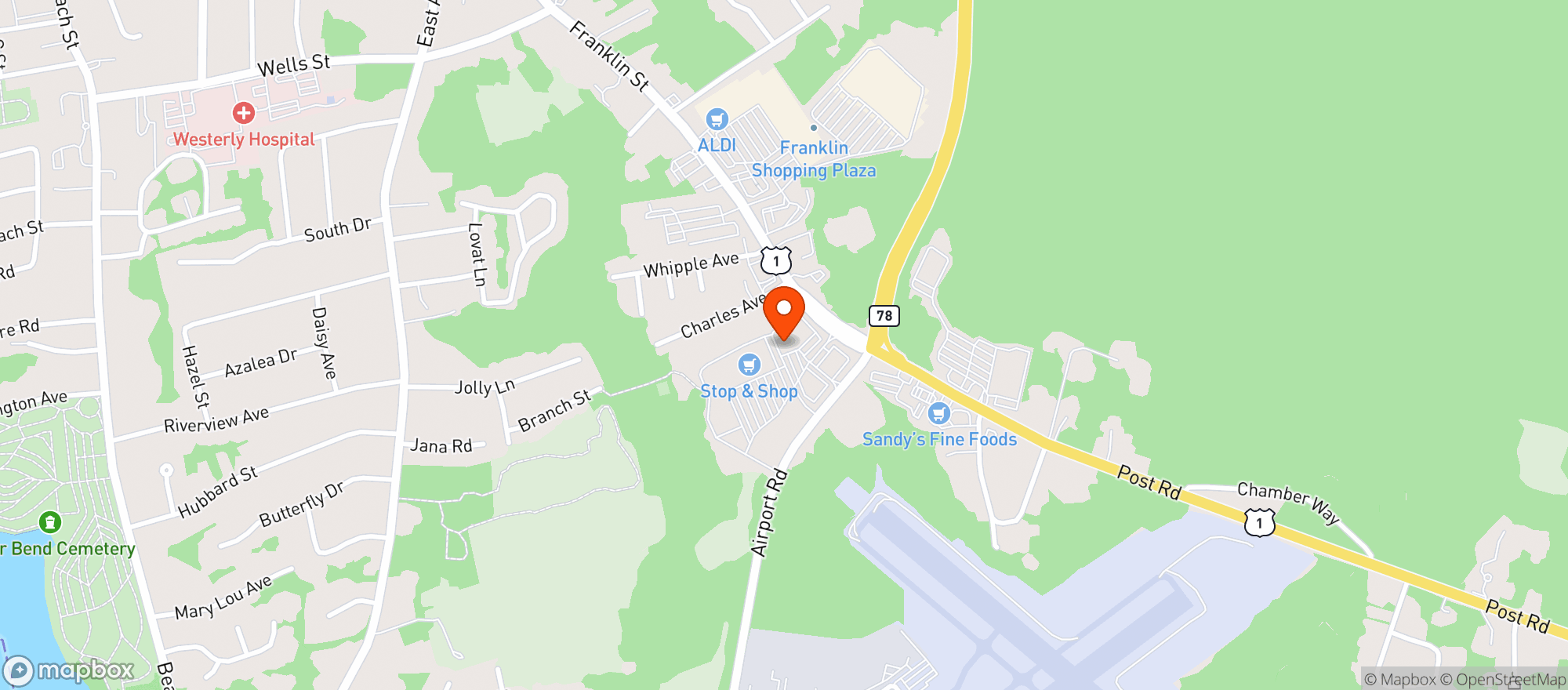 Map showing Stop & Shop #736