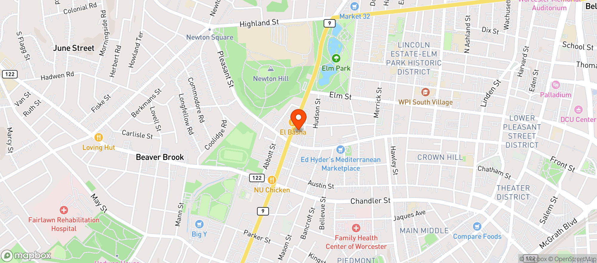 Map showing Altea's Eatery