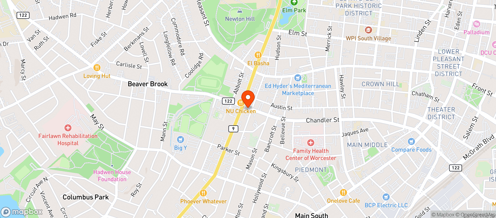 Map showing Kai Sushi Bar & Grill