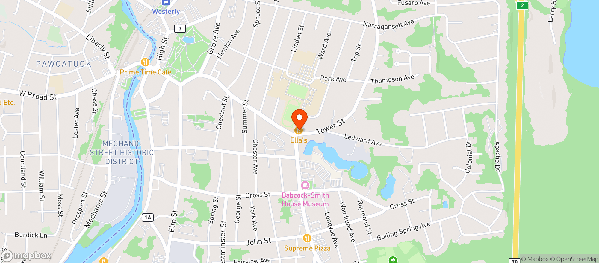 Map showing Ellas