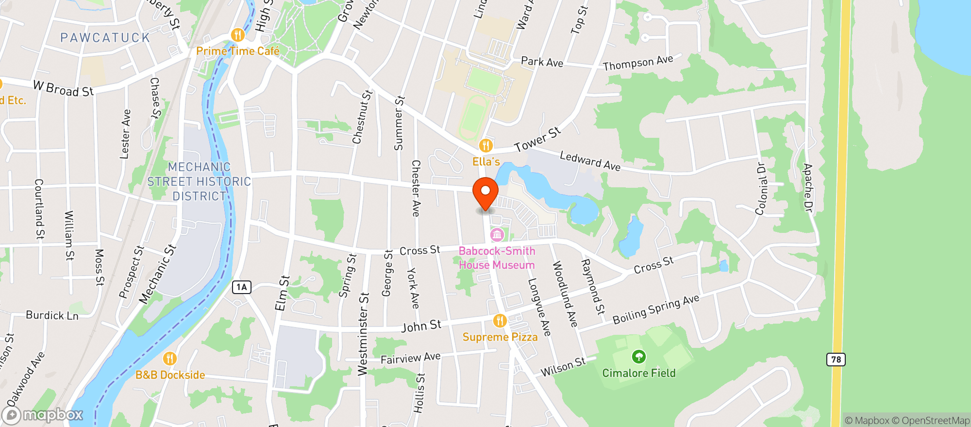 Map showing Alley Katz Bowling Center