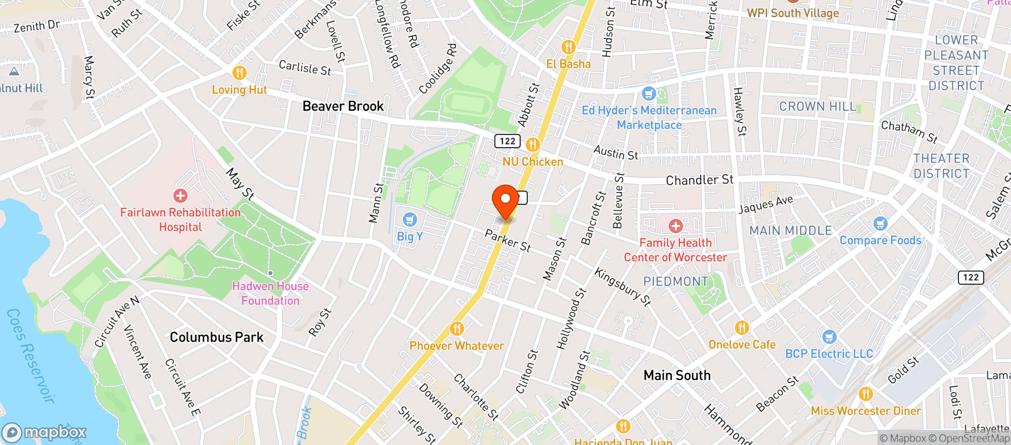 Map showing Austin Liquors