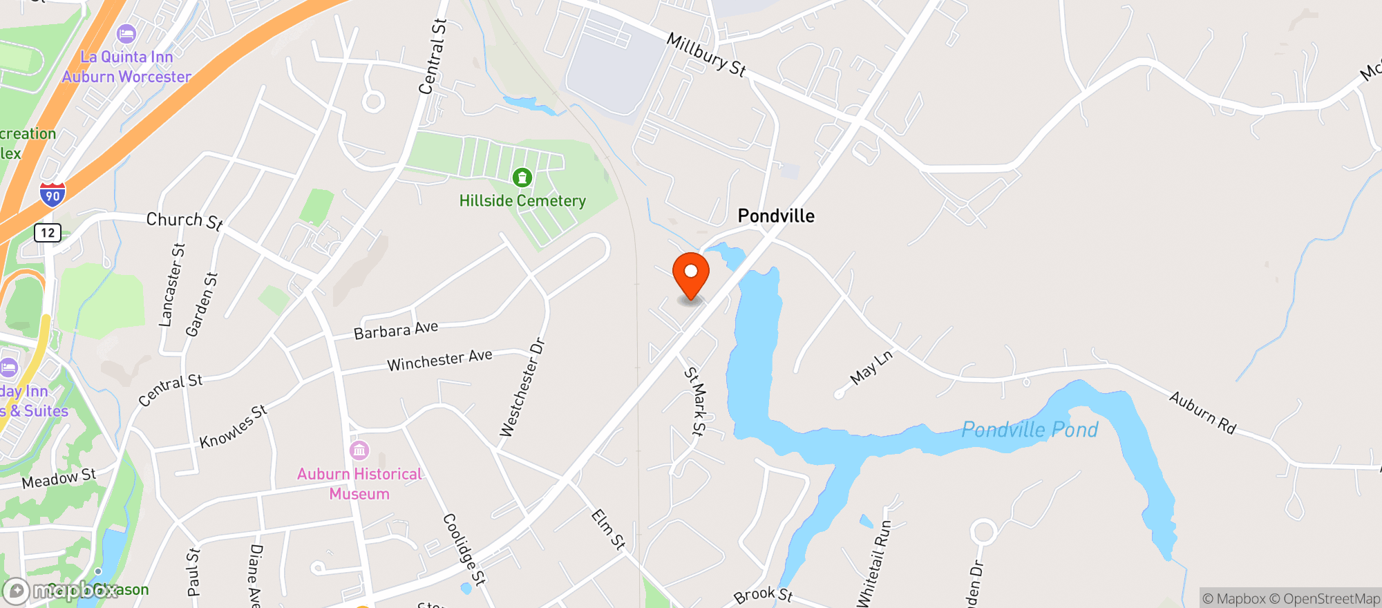 Map showing New England Indoor Golf