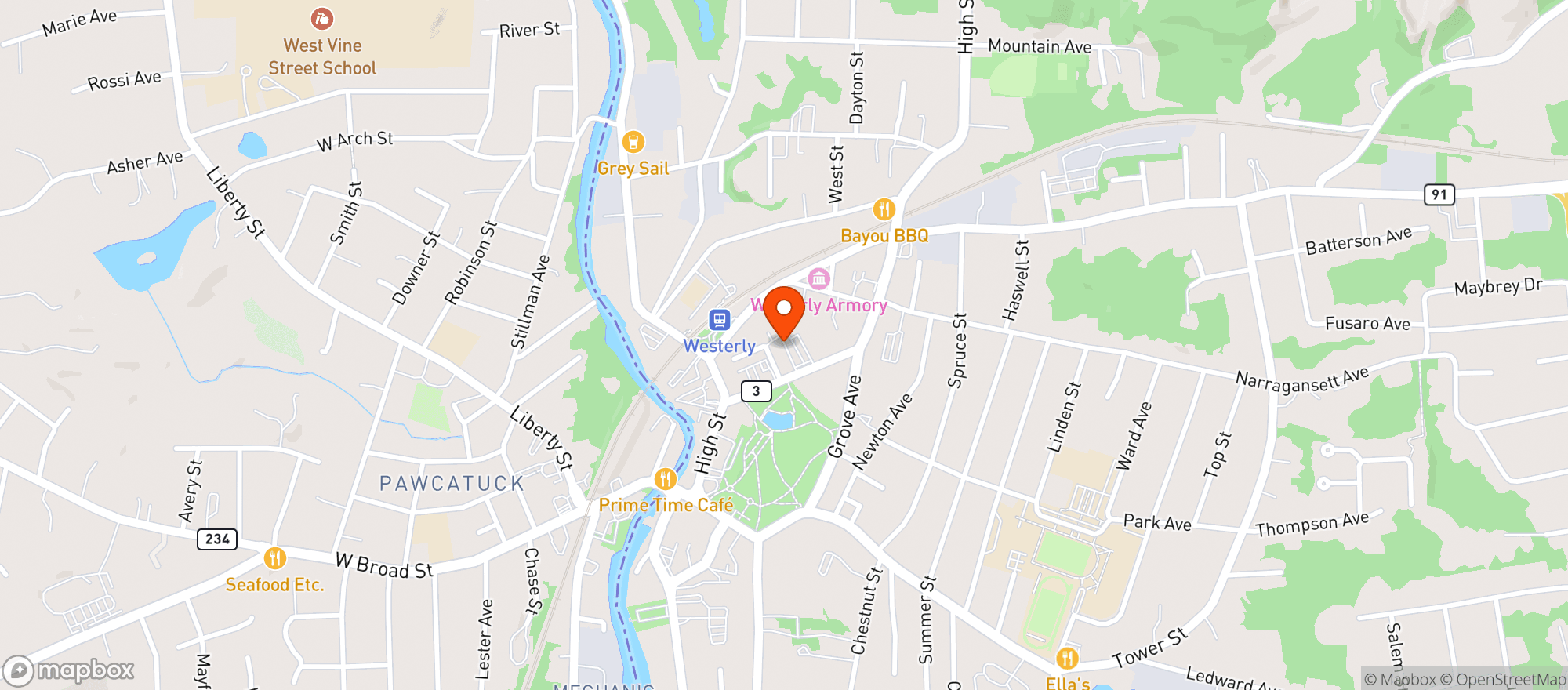Map showing Windie's