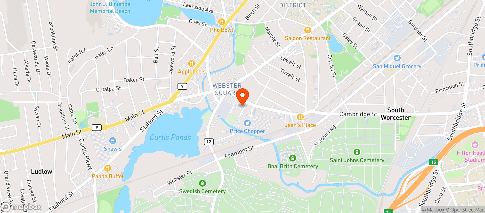 Map showing Wooden Bar
