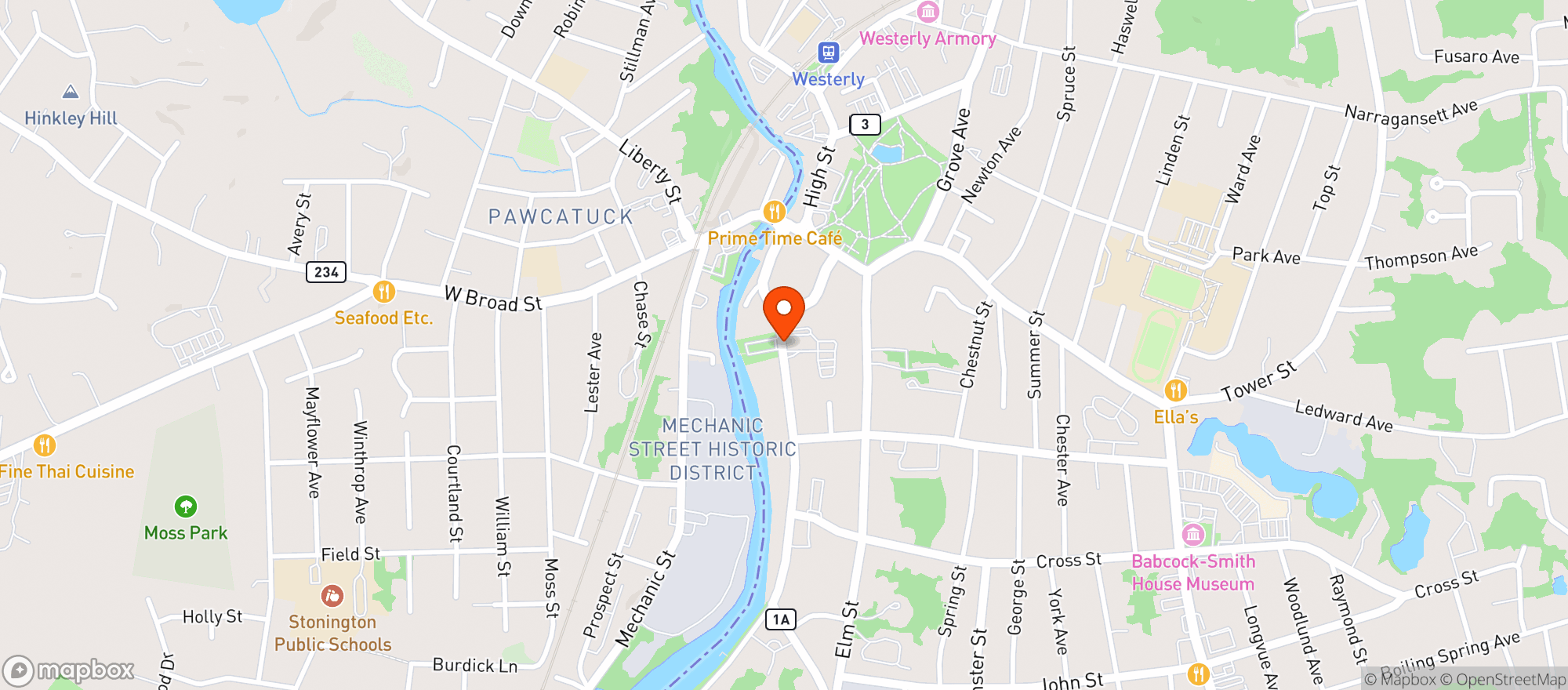 Map showing E Z Midway Liquors