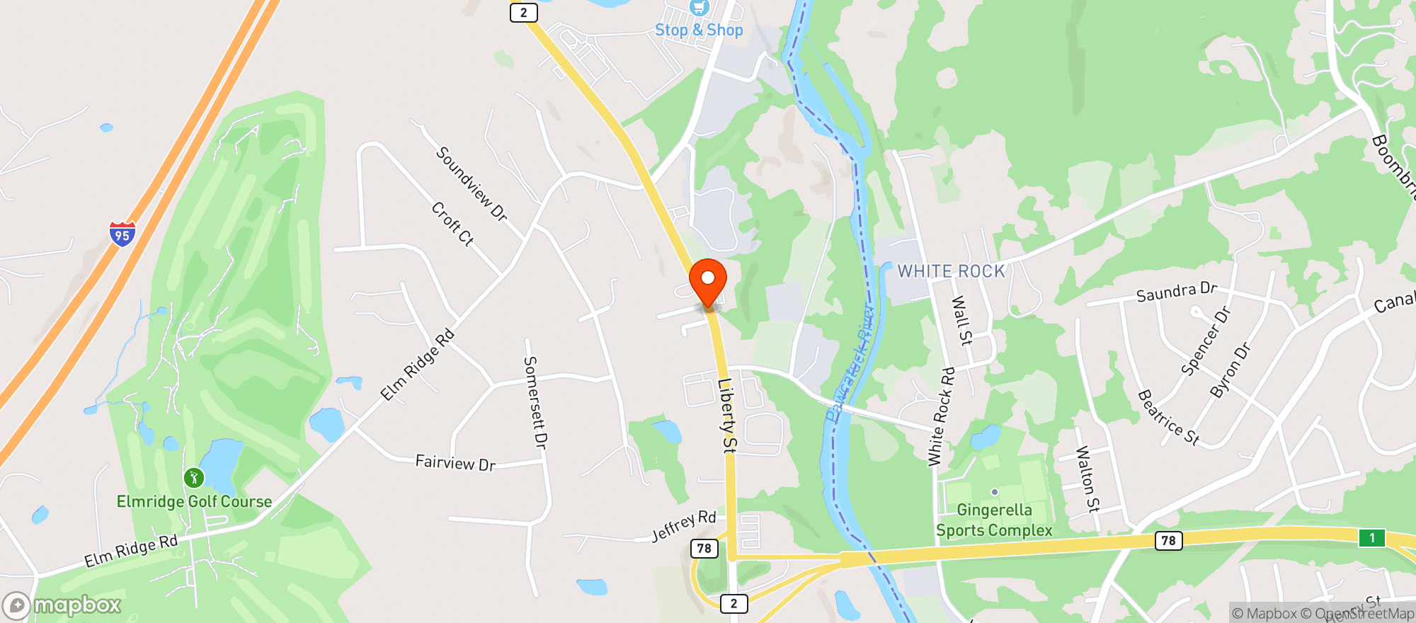 Map showing Tates Place Package Store