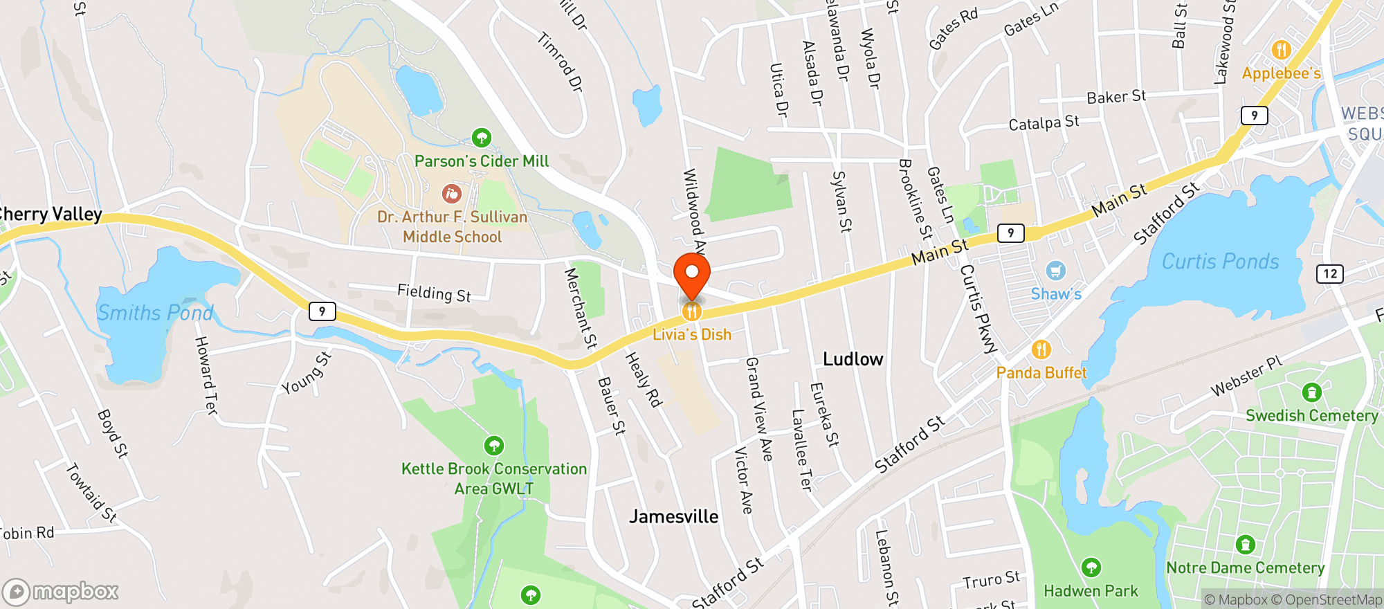 Map showing Livia's Dish