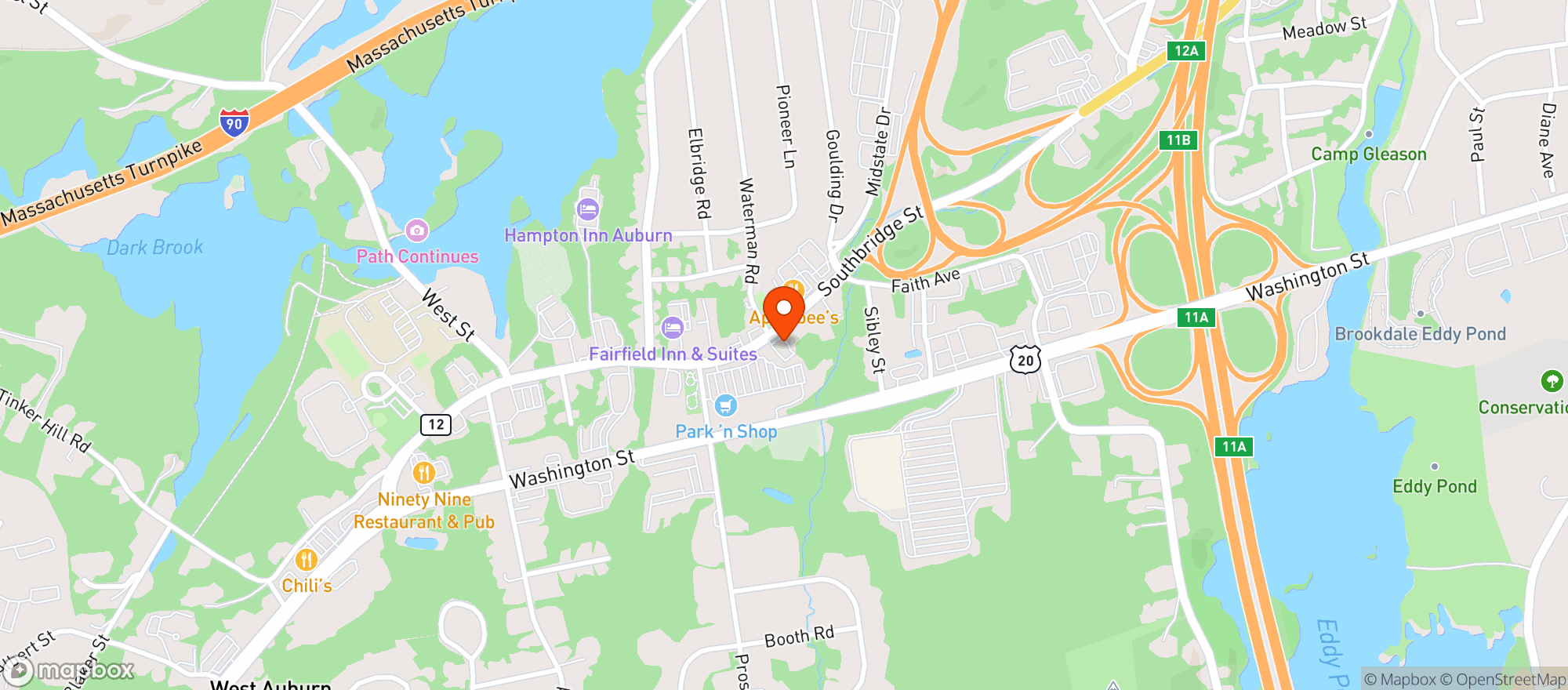 Map showing PARK & SHOP AUBURN
