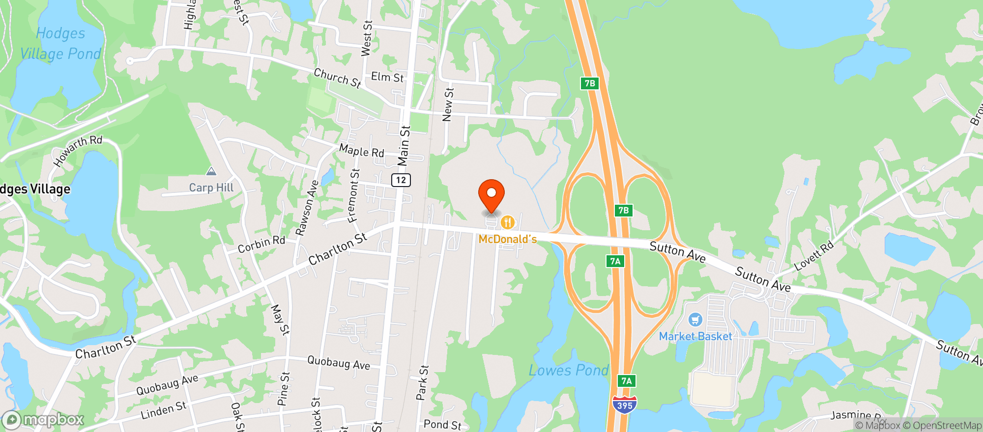 Map showing HONEY FARMS