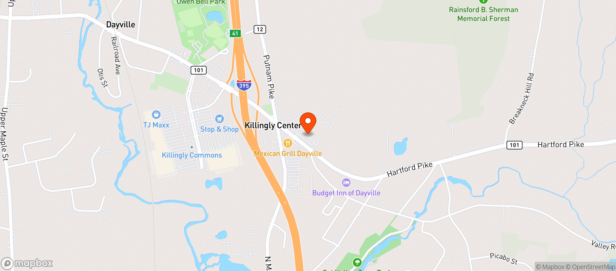 Map showing Killingly Discount Liquors