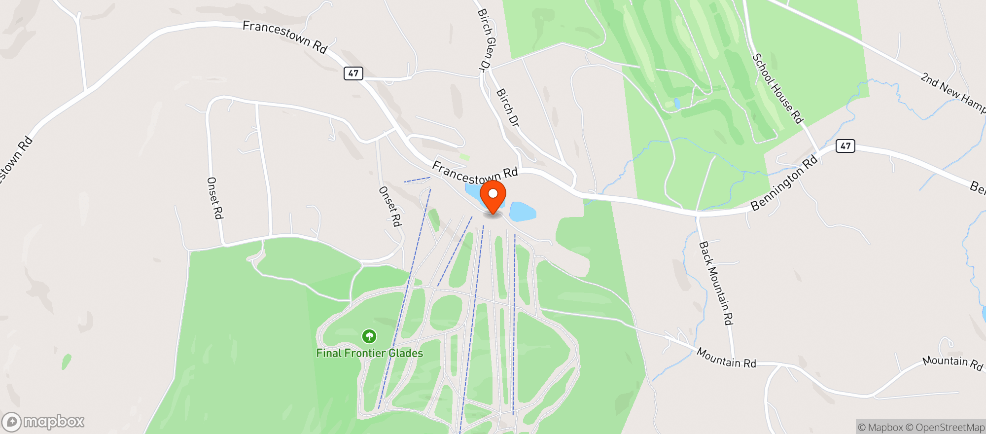 Map showing Crotched Mtn Ski Area