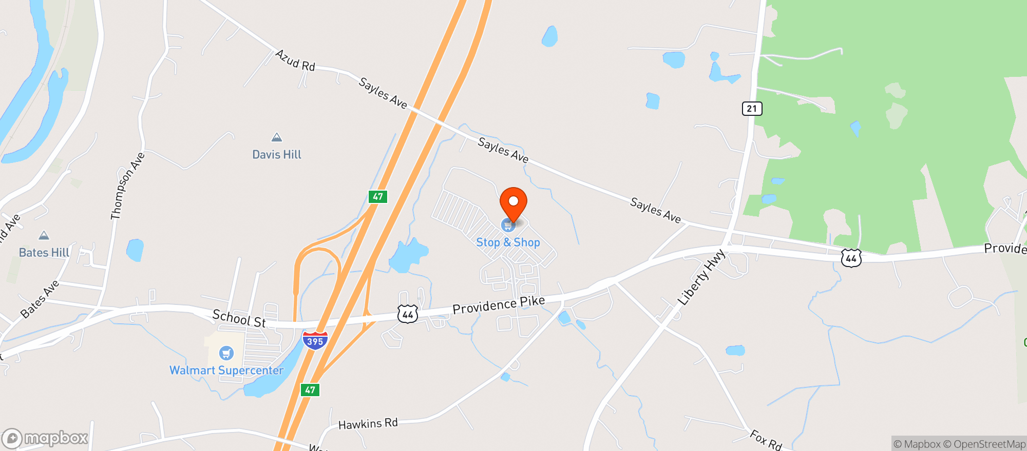 Map showing Stop & Shop