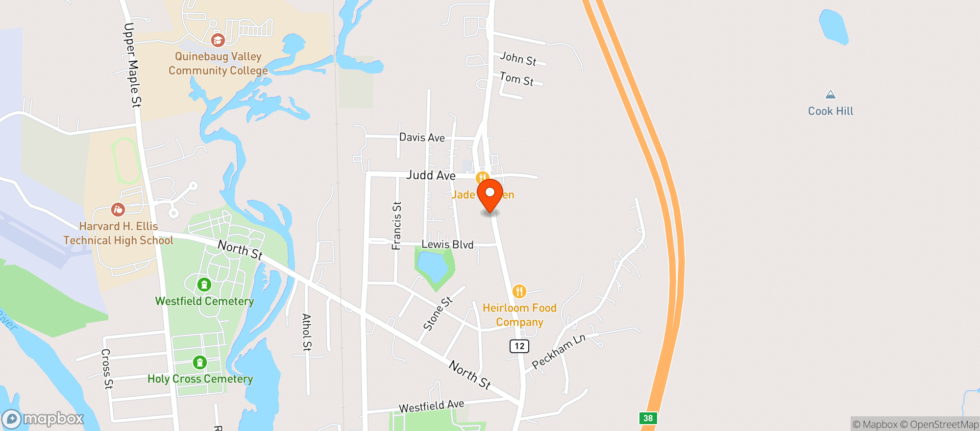 Map showing Danielson Liquors New