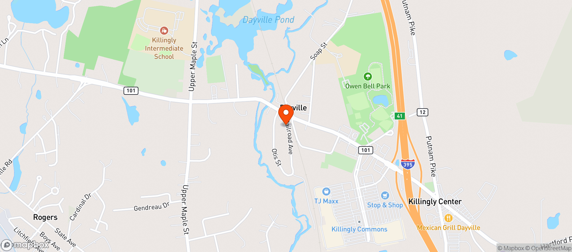 Map showing Dayville Fine Wine & Spirits