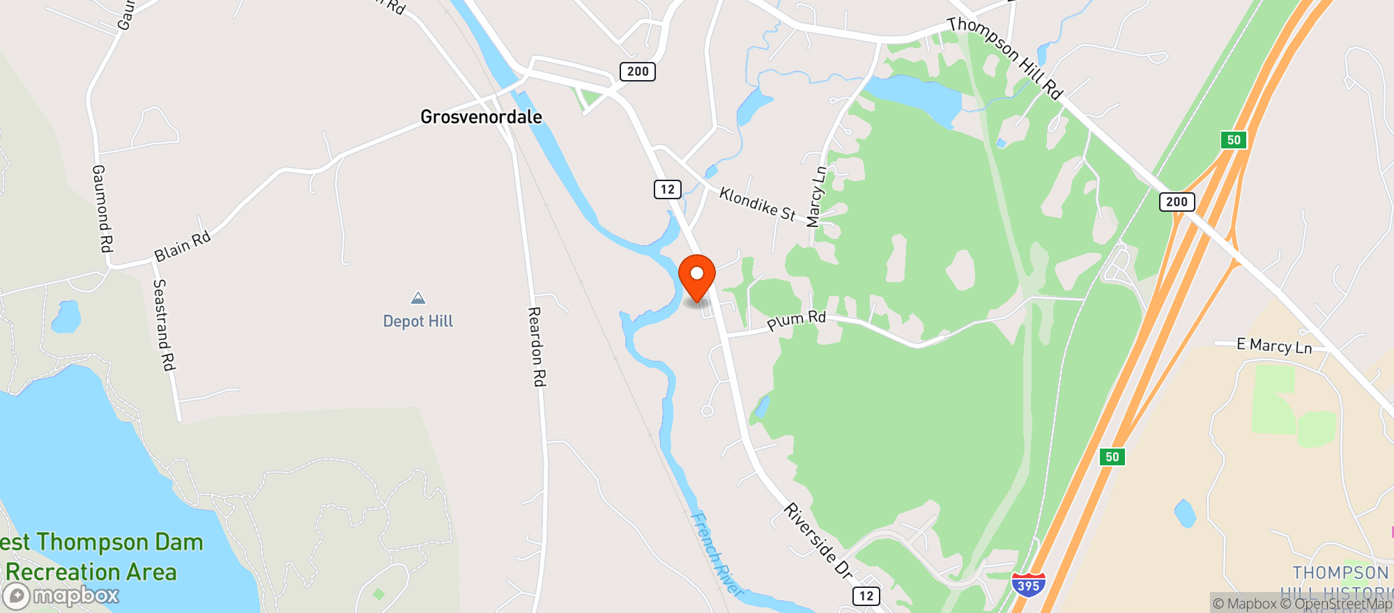 Map showing THOMPSON LIQUOR