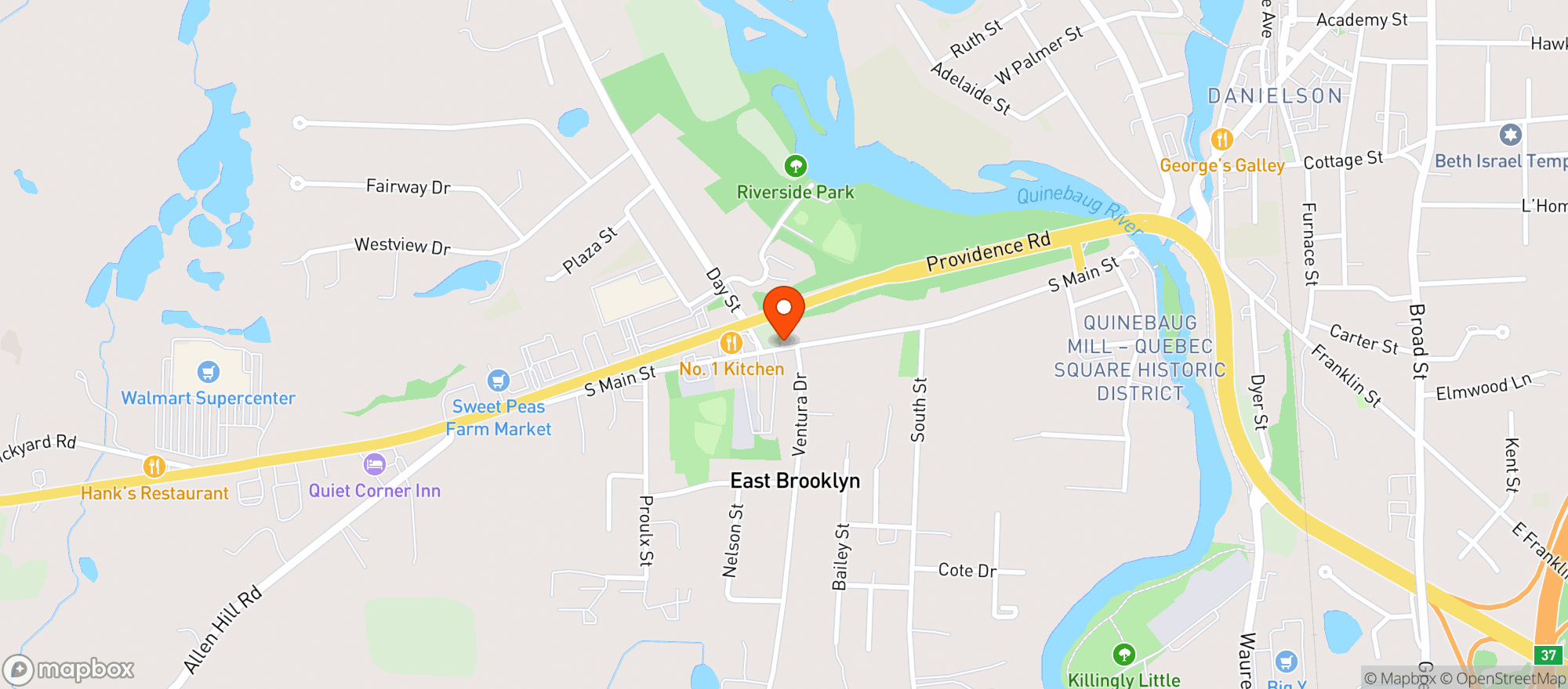 Map showing Brooklyn Northeast Wine & Spirits