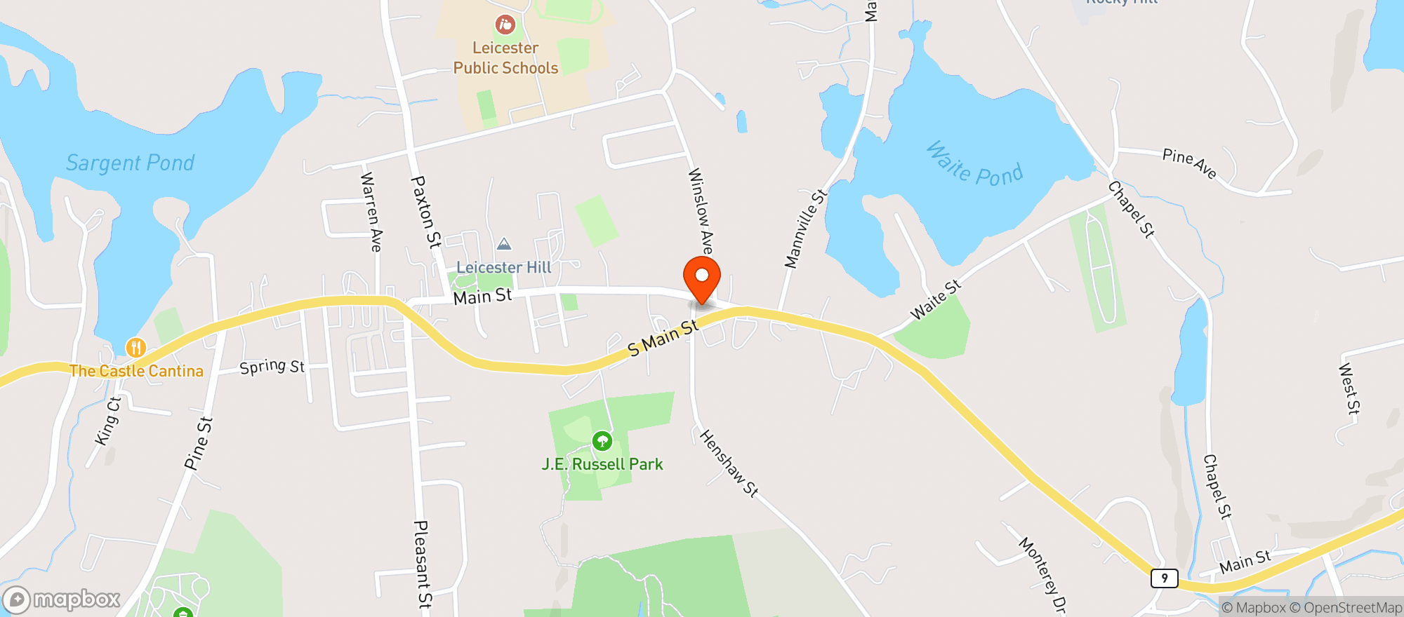 Map showing Leicester Package Store