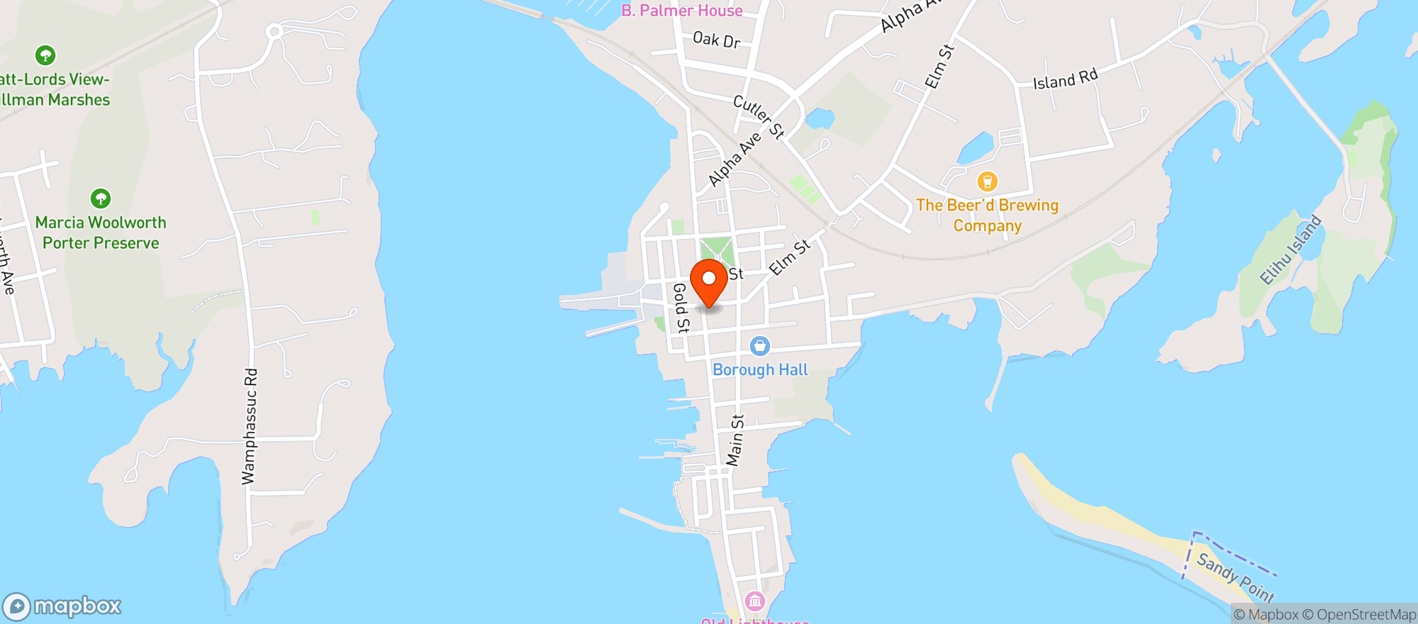 Map showing Cove Ledge Package Store