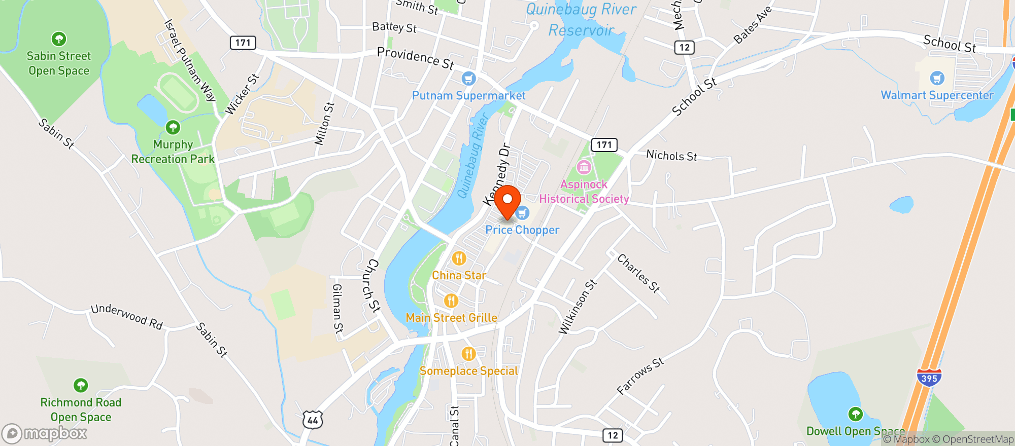 Map showing Putnam Spirits