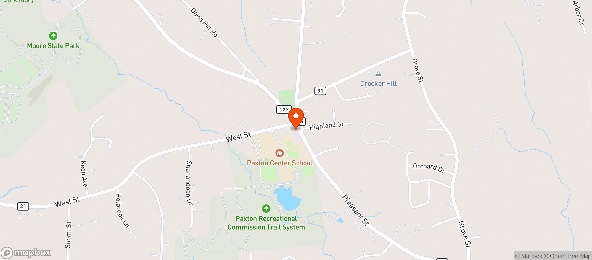 Map showing Paxton Liquors