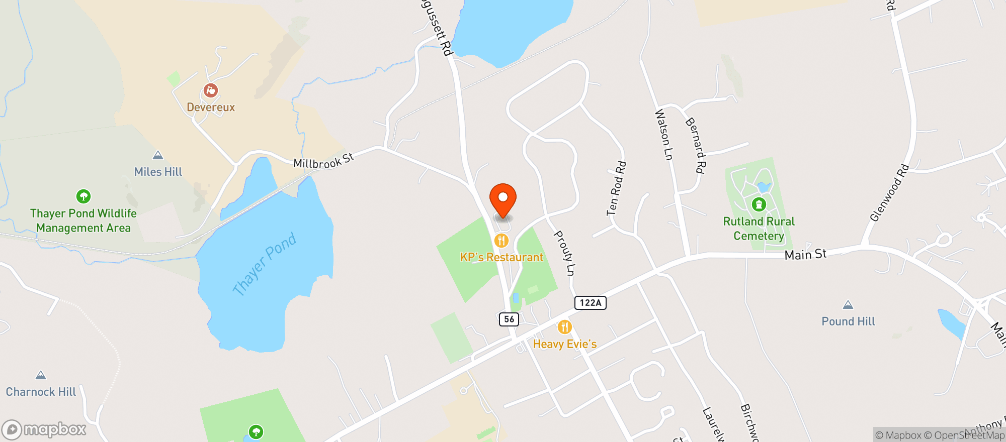Map showing Rutland Marketplace