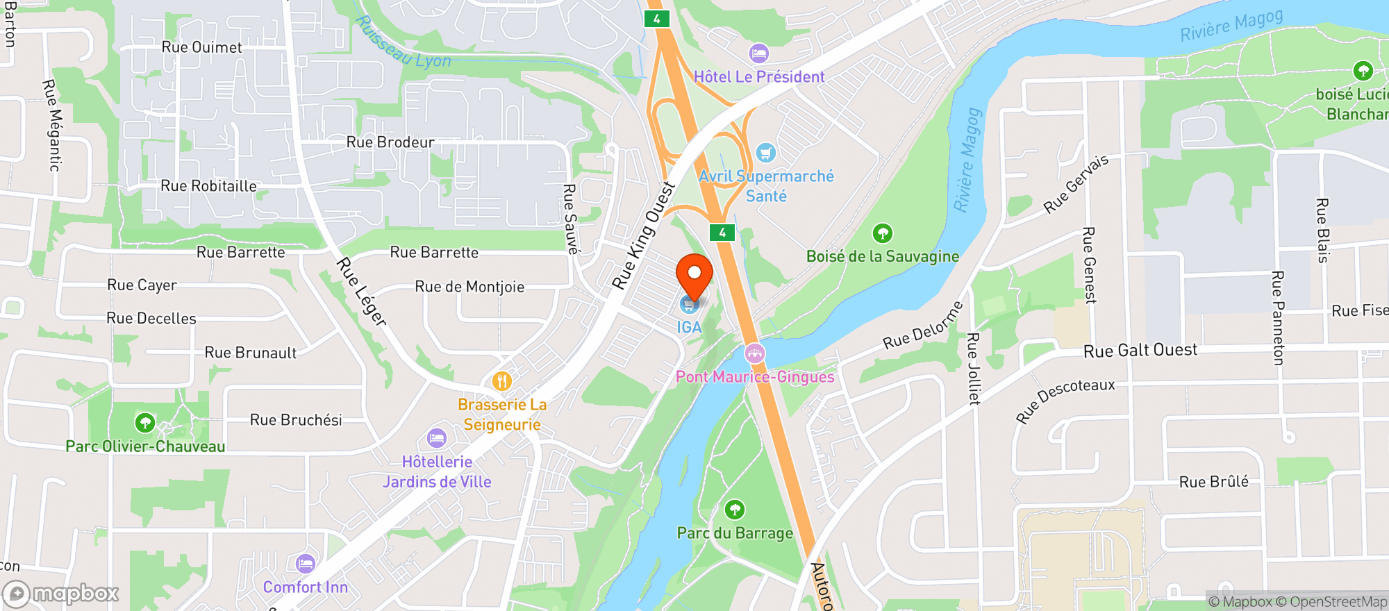 Map showing Depanneur Halt 640 (9108-1349 Qc Inc.) #2132