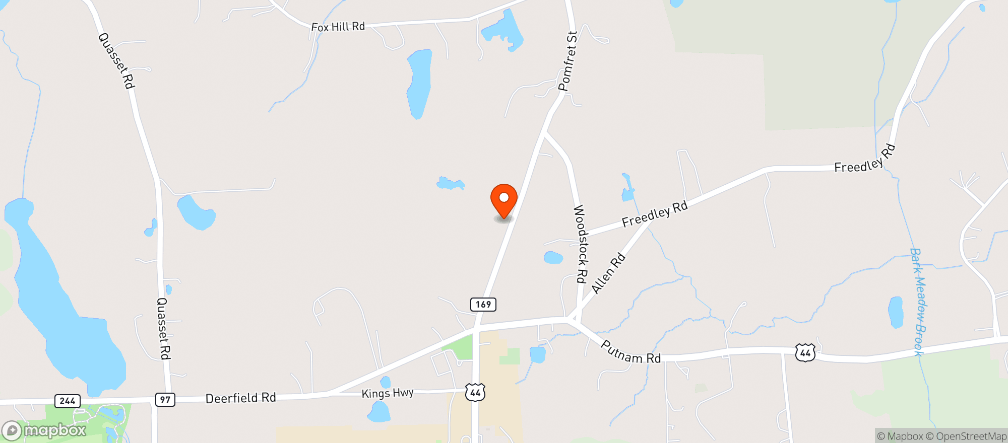 Map showing Pomfret Spirit Shoppe
