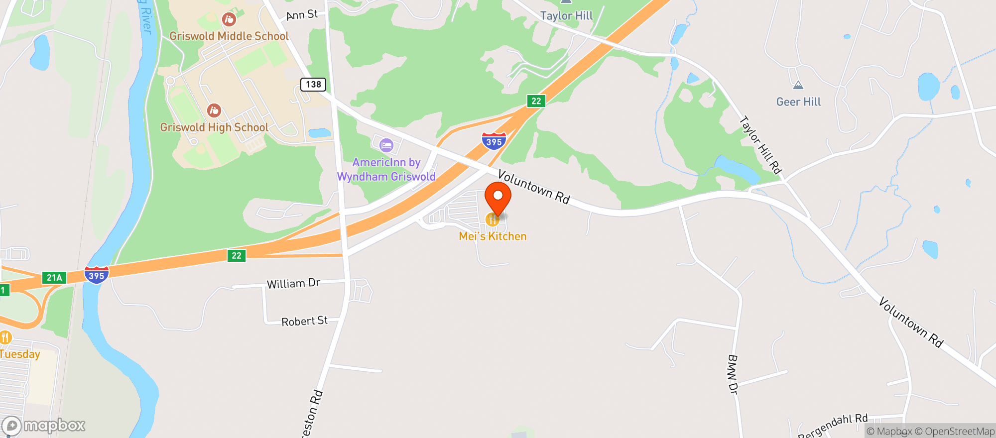 Map showing Griswold Discount Liquors
